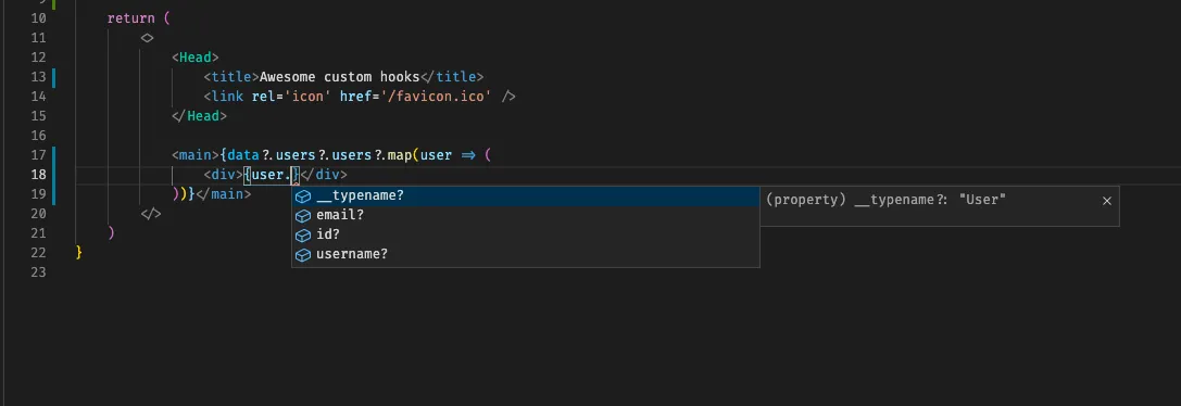 Autocomplete for the fields of a user